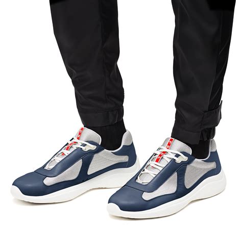 prada new america's cup leather and technical fabric sneakers|prada americas cup sneakers men.